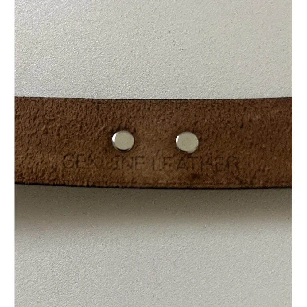 Vintage Western Concho Belt Genuine Brown Leather Silver Buckle Men’s 40